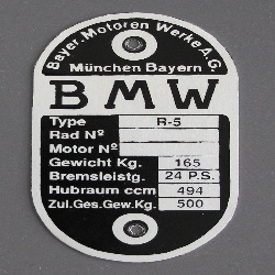 Typenschild BMW R5