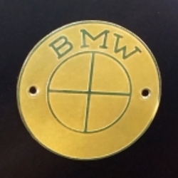 Emblem für Kotflügel o. Tankembleme für BMW Oldtimer, Messing, (1 Stück), 61 mm, flache Oberfläche