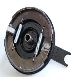 Bremsankerplatte für Hinterradnabe mit Bremsbackensatz DKW 250 SB Gegenhalteplatte, neu, Replik