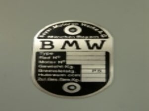Typenschild BMW leer
