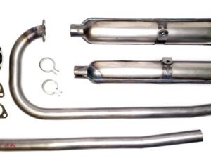 Auspuffanlage BMW R12 roh mit D.R.P.-Prägung – kompletter Nachbau