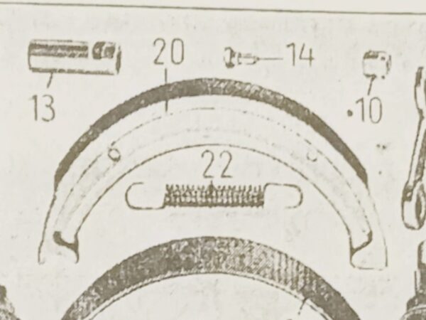 Bremsbacken Satz VORNE / HINTEN (4mm) mit Feder für ZÜNDAPP KS500 KS600, K500, K800 Nachbau – Bild 6