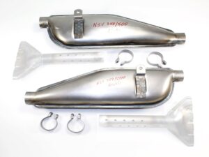 Auspufftöpfe, Auspufftopf (L+R) NSU 350, 500 OSL Motorräder (ohne Endschalldämpfer)