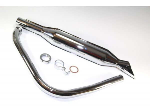 Auspuffanlage Auspuff für BMW R35 Motorrad, verchromt, Cr., neu, Nachbau – Bild 2