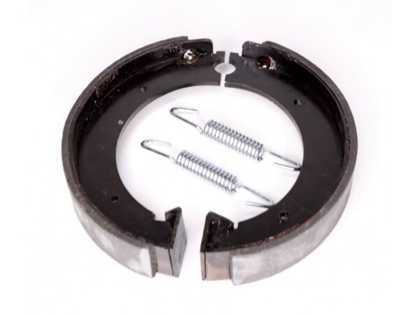 Bremsbacken Satz HINTEN mit Zugfeder (25/150mm) für DKW 250 NZ, neu, Nachbau – Bild 3