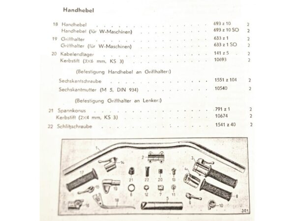 Innenzughebel für ZÜNDAPP KS600 R+L f. Lenker Ø 20/26, Stahlguss – Bild 3