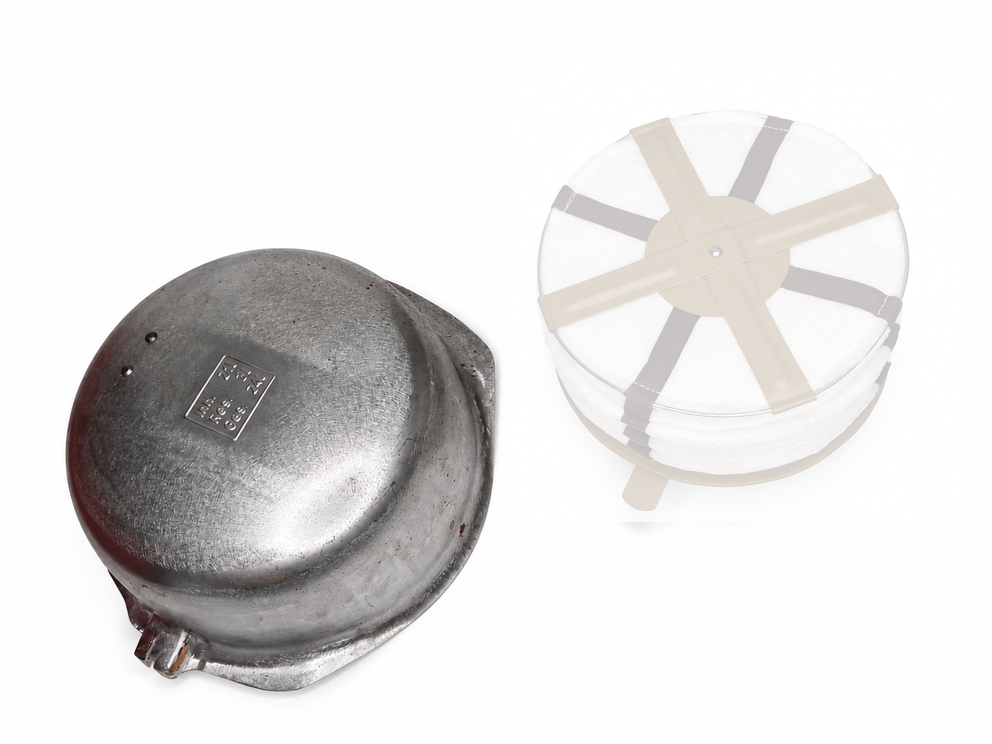 Tankluftfilter-Deckel Topf für BMW R75 Sahara aus Stahl roh