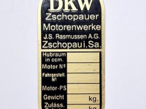 Typenschild DKW Zschopauer Messing 0,5mm