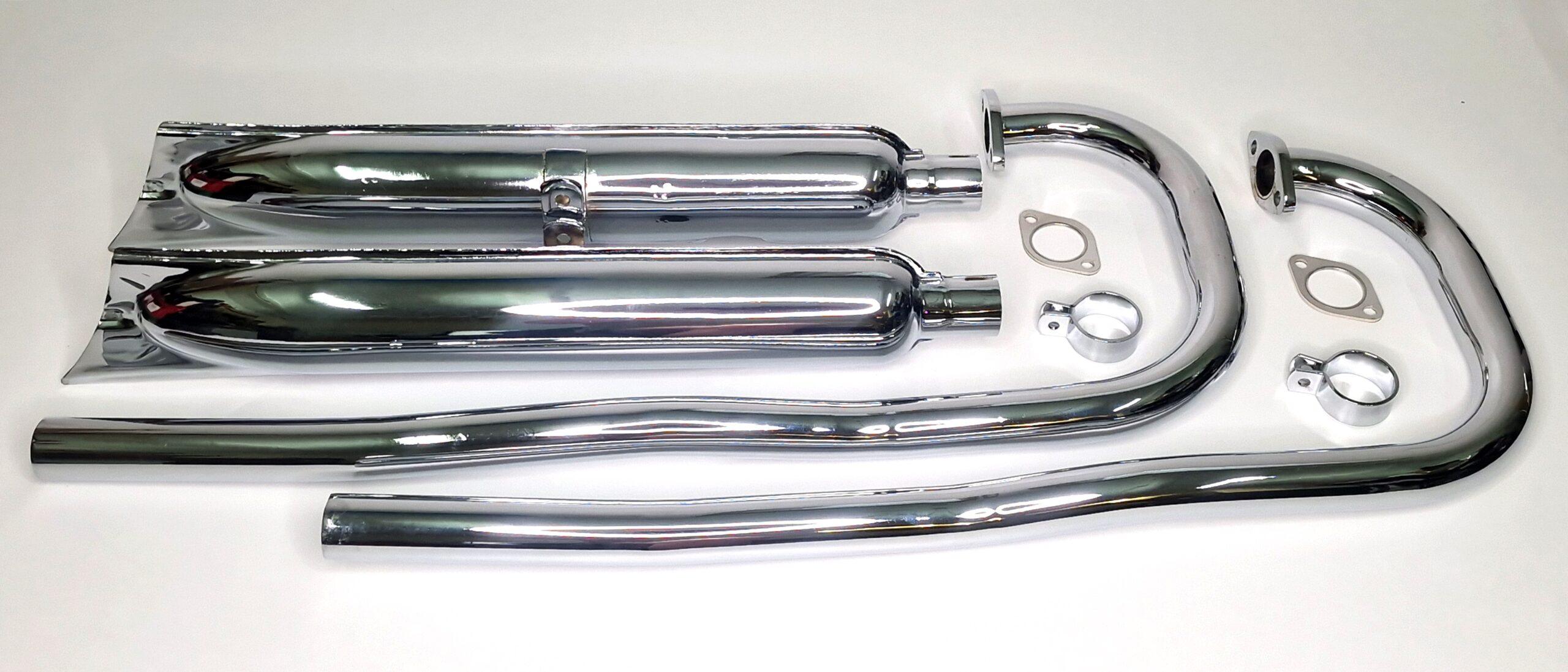 Auspuffanlage für BMW R12, komplett, verchromt, neu – Bild 3