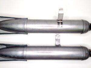 Auspufftöpfe für DKW 350 NZ und DKW 350/1 NZ, 3-teilig, roh
