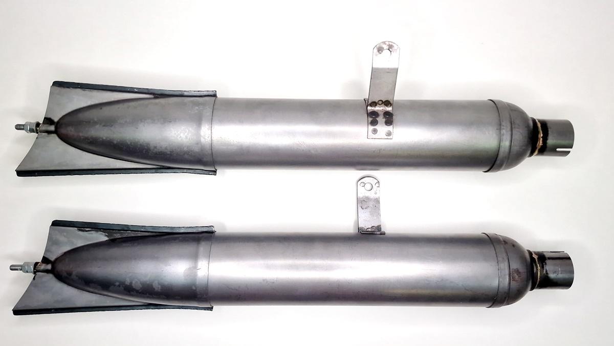 Auspufftöpfe für DKW 350 NZ und DKW 350/1 NZ, 3-teilig, roh