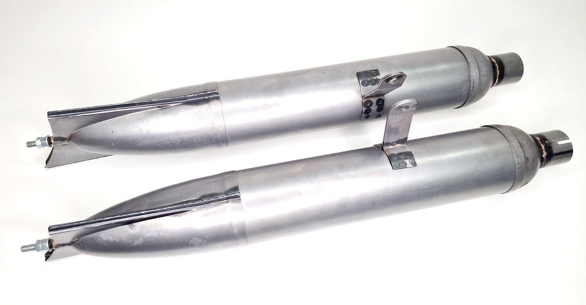 Auspufftöpfe für DKW 350 NZ, 350/1 NZ, 3-teilig, roh (1 Paar) – Bild 4