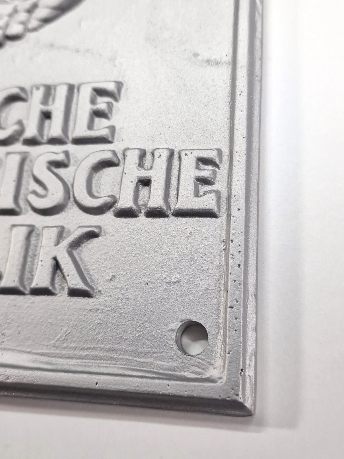 DDR Grenzschild Deutsche Demokratische Republik Replik Aluminiumguss 26x21cm – Bild 3
