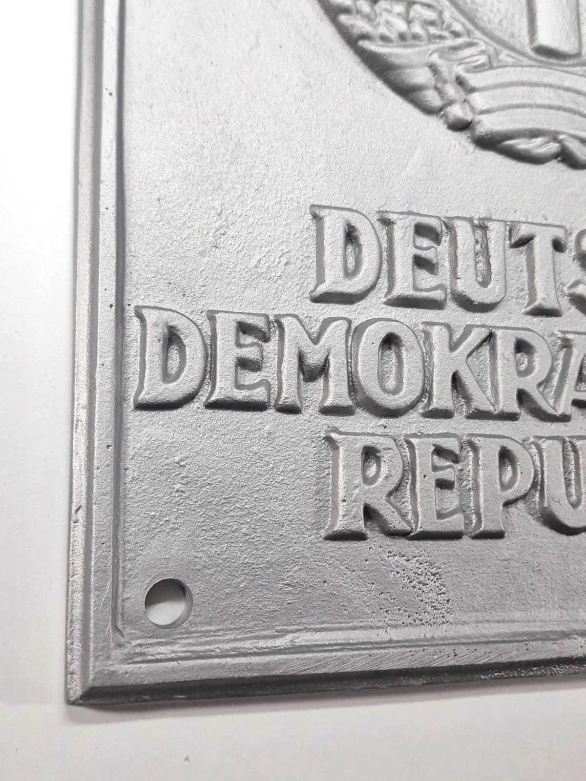 DDR Grenzschild Deutsche Demokratische Republik Replik Aluminiumguss 26x21cm – Bild 2